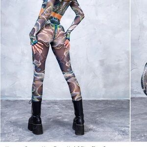 BADINKA Vapor Trance Mesh Rave Shrug Leggings Set M